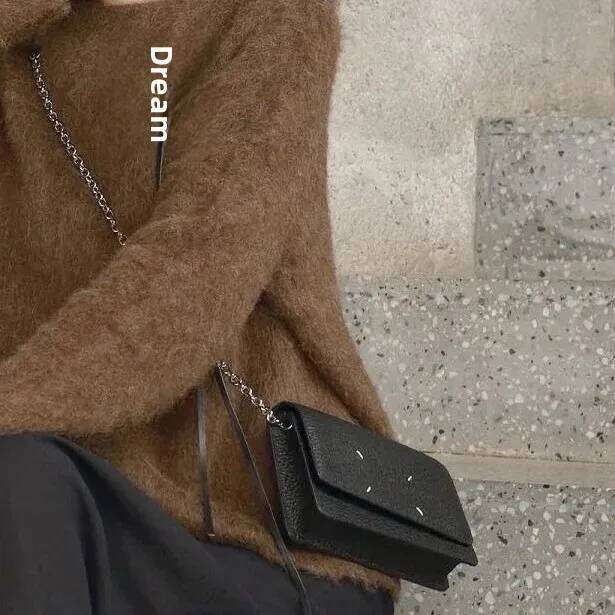 2024 Autumn Winter Envelope Bag Four-Corner Ing Top Layer Cow Leather Minimalist Versatile Chain Crossbody Phone Holder Ba