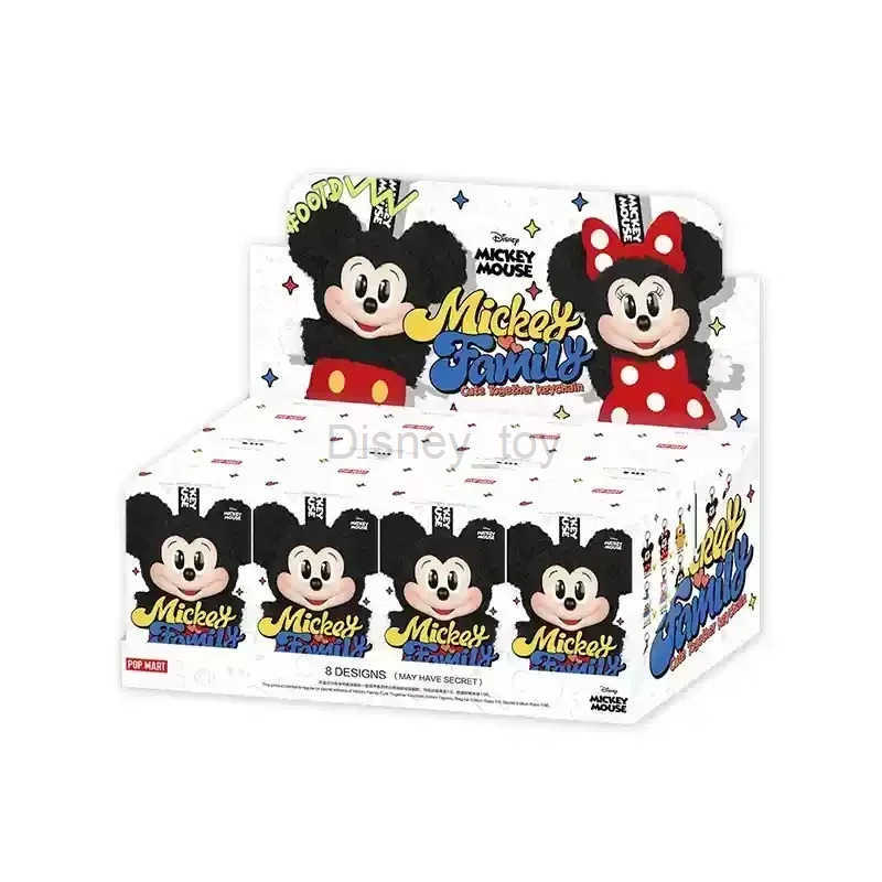 Disney Original pop mart mickey family cute together keychain series box blind vinyl doll anime figure decoration kid gift1 1 replica Y250609