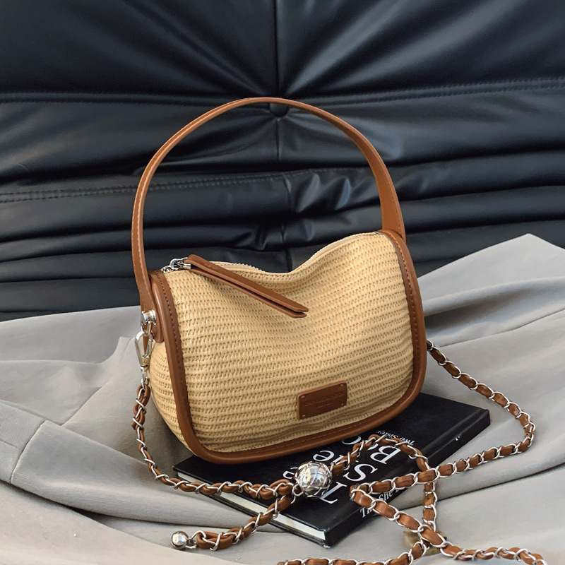 designer Handheld Color-Block Underarm Bag for Women 2025 Summer New Fashion Handheld Bag Korean Style Niche Simple Shoulder Crossbod