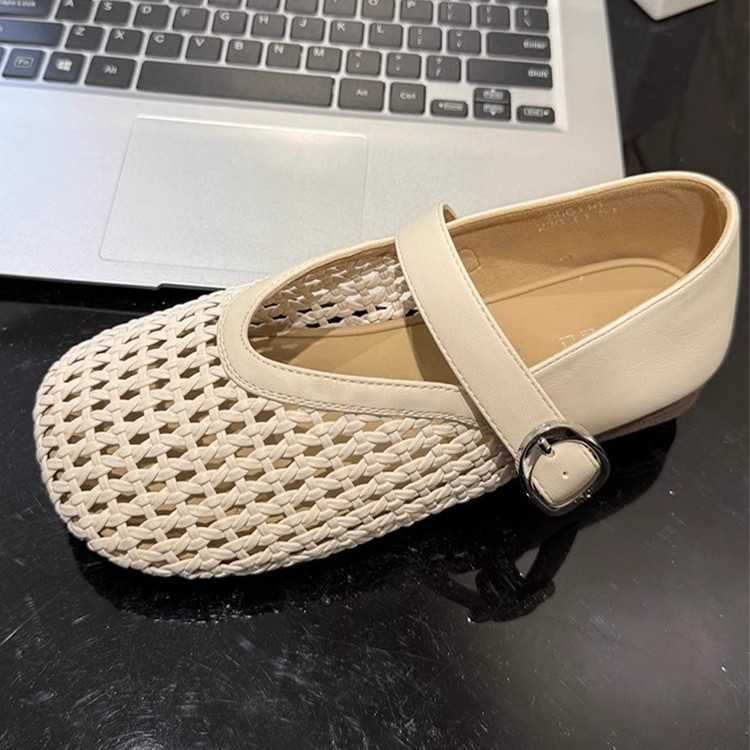 Mary Jane Shoes For Women New Fashion Hollow Mesh Flat Strap Fisherman Shoes French Hole Shoes