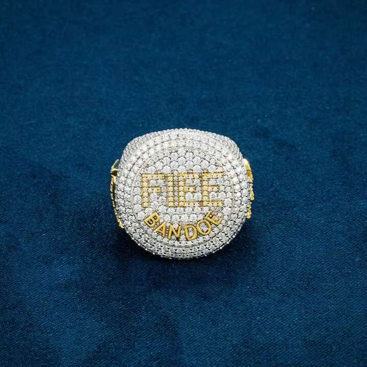 Wholesale Hip Hop VVS Moissanite Diamond Ring Star Gold Plated 925 Silver VVS Finger Band Ring for Men