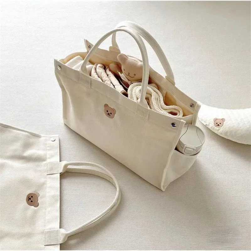 Korean Mommy Bag Bear Baby Stroller Storage Bag Newborn Diaper Organizer Pouch Babies Accessories Stroller Tote Bag Mom Handbags y250609CBOF