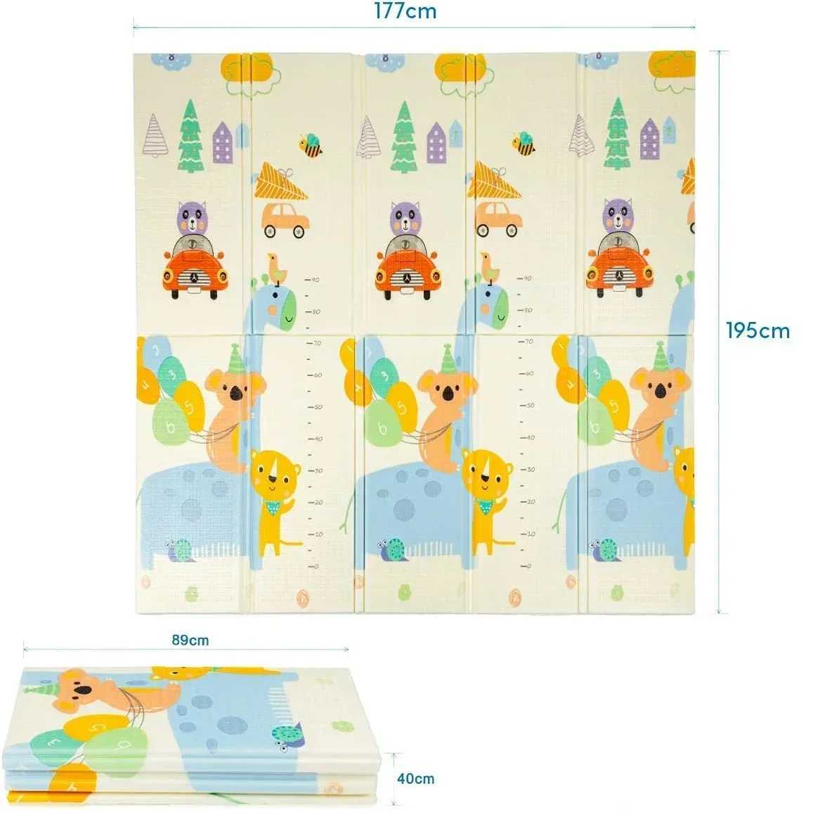 Folding Play Mat Waterproof XPE Foam Kids Rug 1cm Thickness Childrens Developing Mats Toddlers Games Activity Rug with Bag Gift y250609IUKF