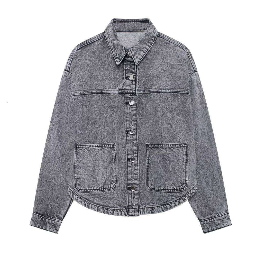 UNIZERA Autumn New Product Casual Women's Fashion Versatile Buckle Patch Denim Jacket Coat