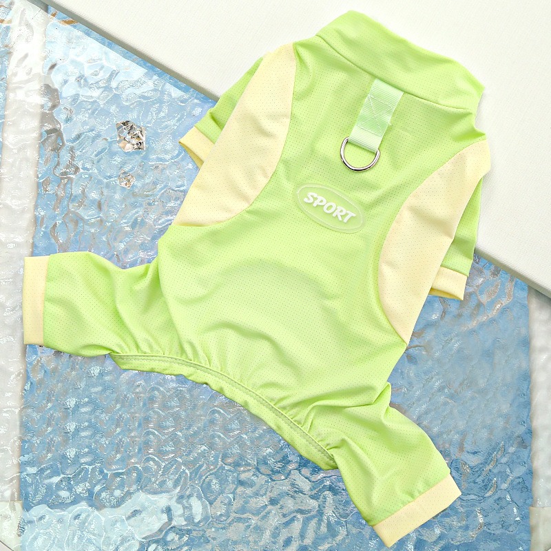 Breathable Ice Silk Pet Jumpsuit with D-Ring for Dogs & Cats,