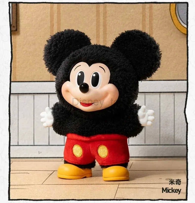 Disney Genuine Pop Mart Mickey Family Cute Together Keychain Series Blind Box Vinyl Doll Anime Figure Decoration customized Kid Gift Y250609