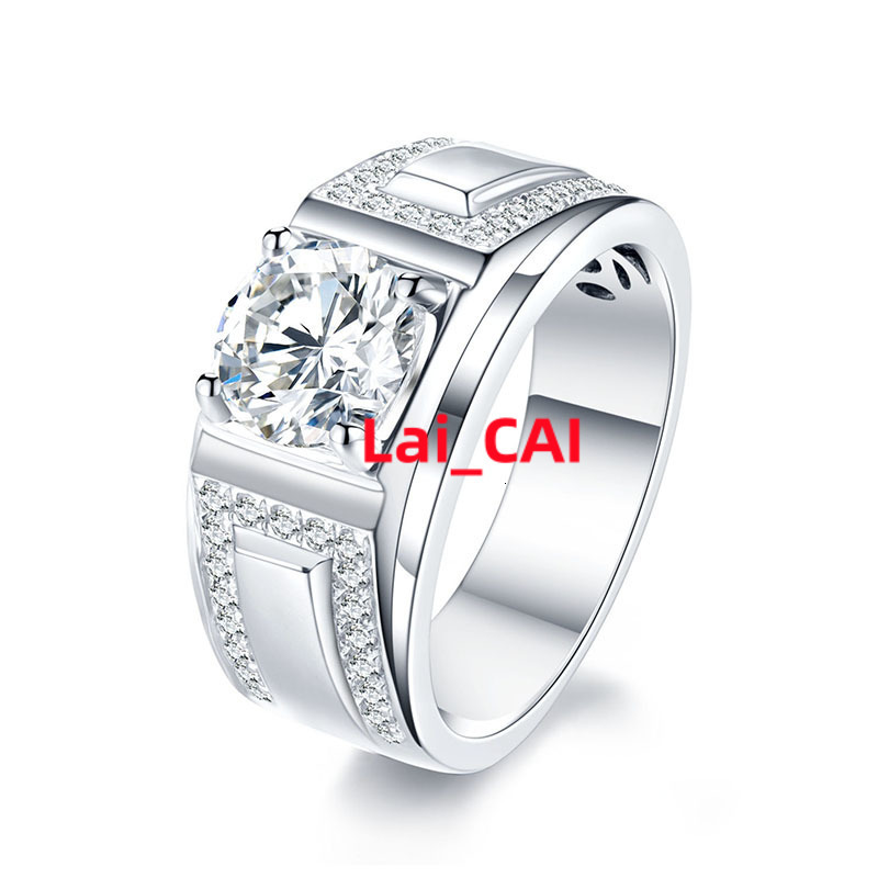 Sterling Jewelry Wedding Band Custom Fashion Eternity Fine Hip Hop Real Silver 925 for Men Diamond Moissanite Engagement Ring