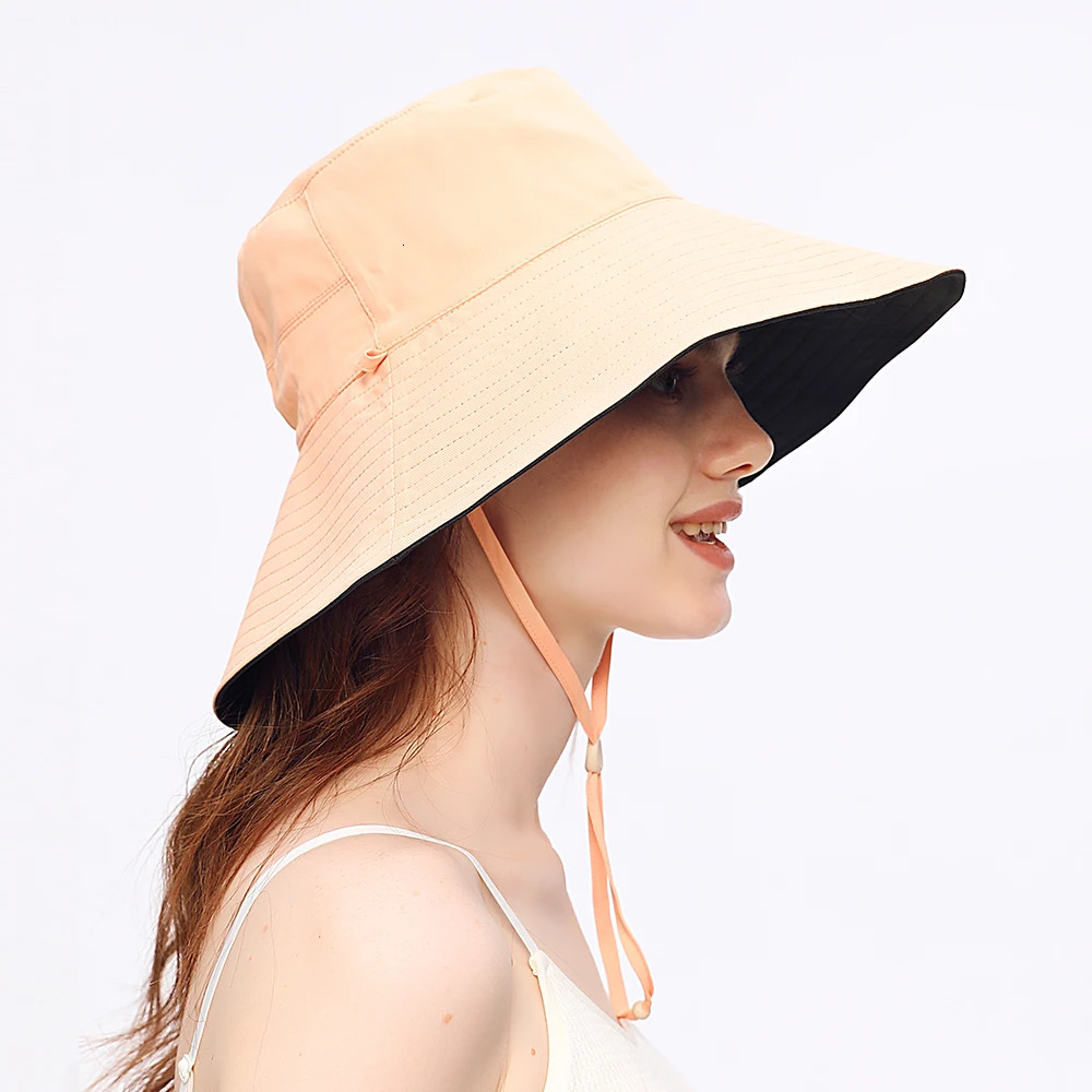 OhSunny Fisherman Hats for WomenWomnes Bucket Sunhat Double-Sided WearingUPF50 Large Brim Hiking Hats with Ponytail Hole 250606
