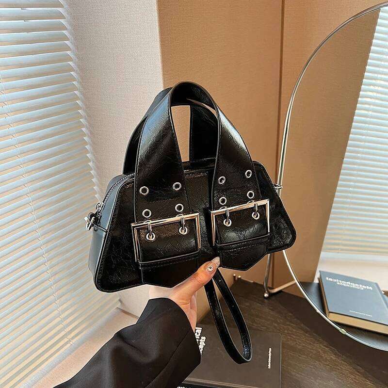 Sier Pu Leather Women's Handbag Small Purse 2024 Spring Fashion Bag Female Rivet Crossbody Designer Shoulder Side Bags