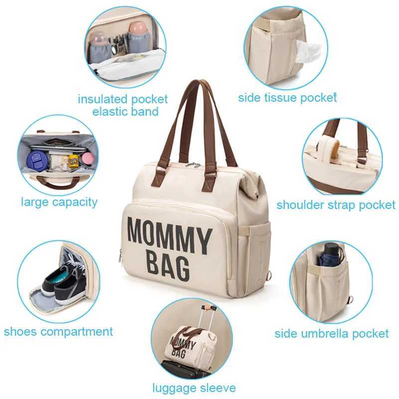 New Fashion Mommy Bag Backpack for Outdoor Travel Baby Care Large Capacity Multifunctional Diaper Bag Nappy Organizer Stroller y250609XWVK