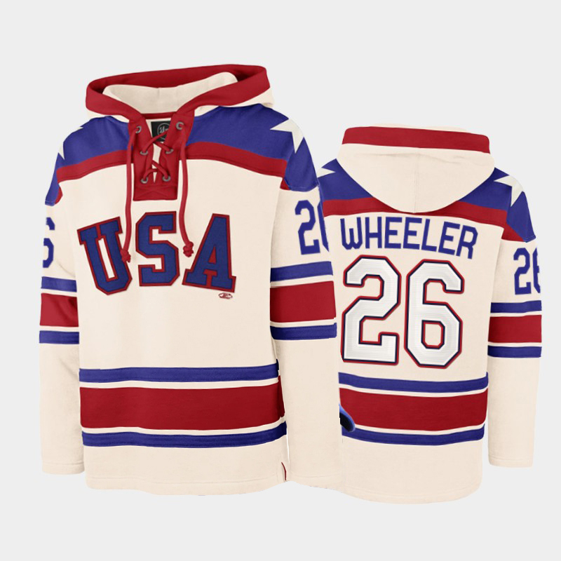 Personalized Custom USA Hoodie Hockey Jersey Cole Caufield Blake Wheeler Mike Modano Jack Hughes Matthew Boldy Patrick Kane Logan Cooley