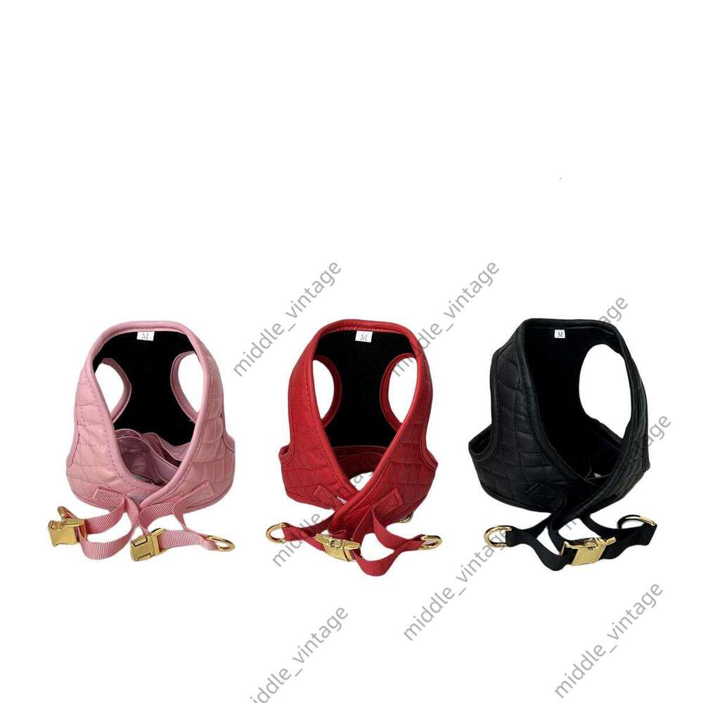 Trendy Brand Chest And Back Designer French Bulldog Pet Leather Set Harness Dog Leash