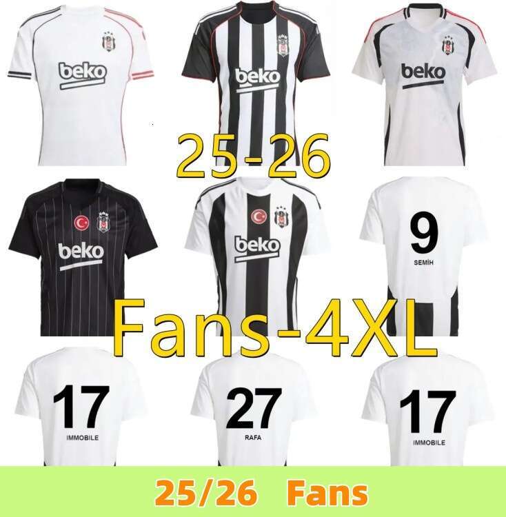 2025 2026 Besiktas Karaman Deigo Costa Larin Ghezzal Vida Welinton jerseys men Home White Away Black football shirts 2025 2026 JK soccer jersey Jimnastik Kulubu