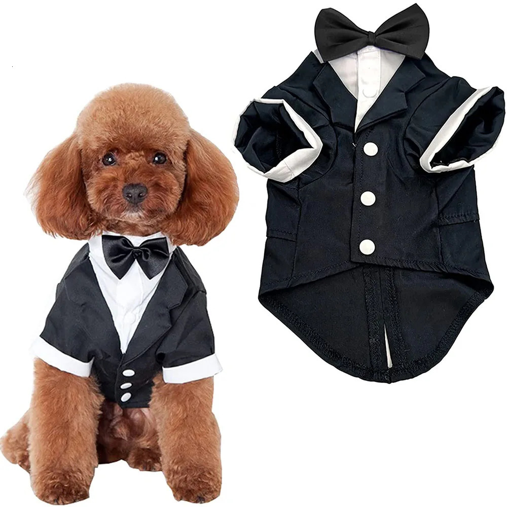 Dog Tuxedo Costume Wedding Party Suit Formal for Puppy Small Dogs Prince Shirt Attire Elegant Cosplay Apparel 250609