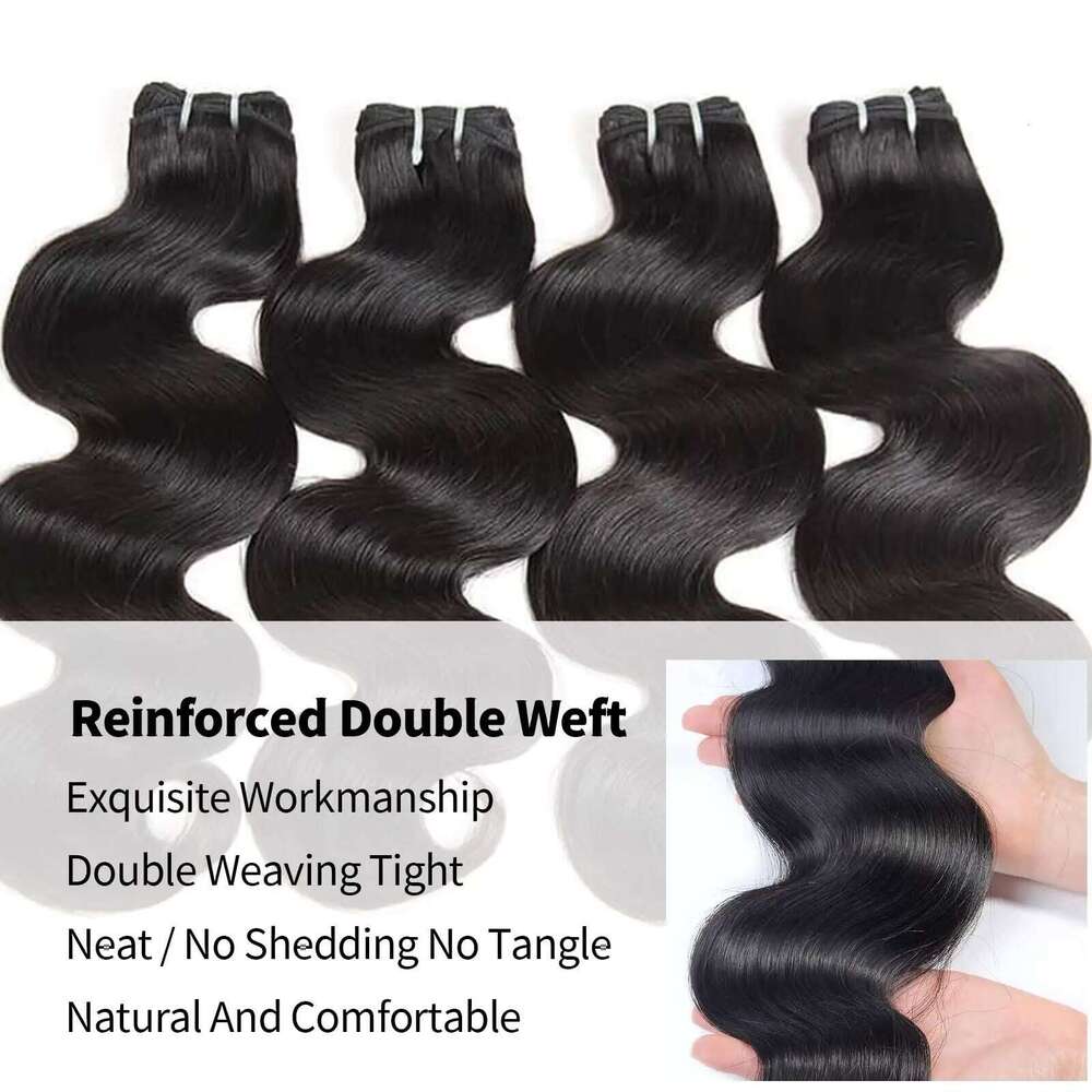 12A Body 100% Human Extensions Brazilian Hair Weave Humain Wave 1/3/4 Bundles For Black Women 180 Density