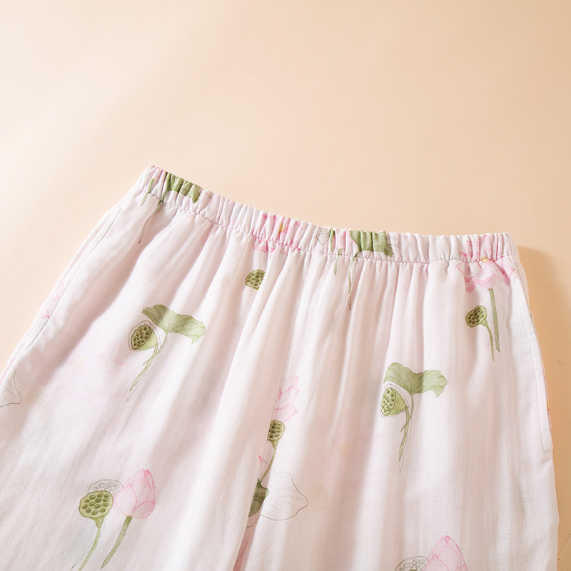 B919-New cotton pajamas for women in spring and summer, thin style, nine-point sleeves, home clothes, two-piece set