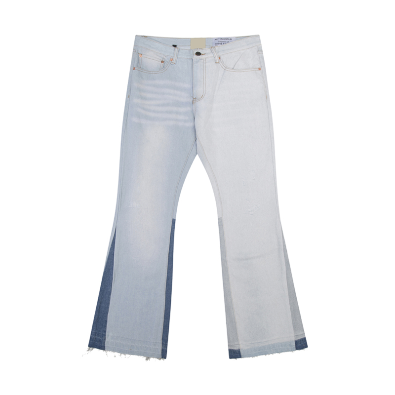 Artist Splash Painting Streetwear Bell Bottoms Denim Pants Distressed Flared Jeans Color Block Trousers for Men 25ss 0609