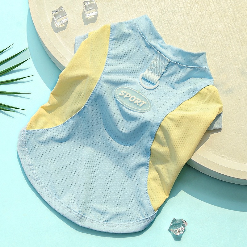 Summer Pet Cooling Vest Shirt for Dogs Cats, Breathable Sporty Design
