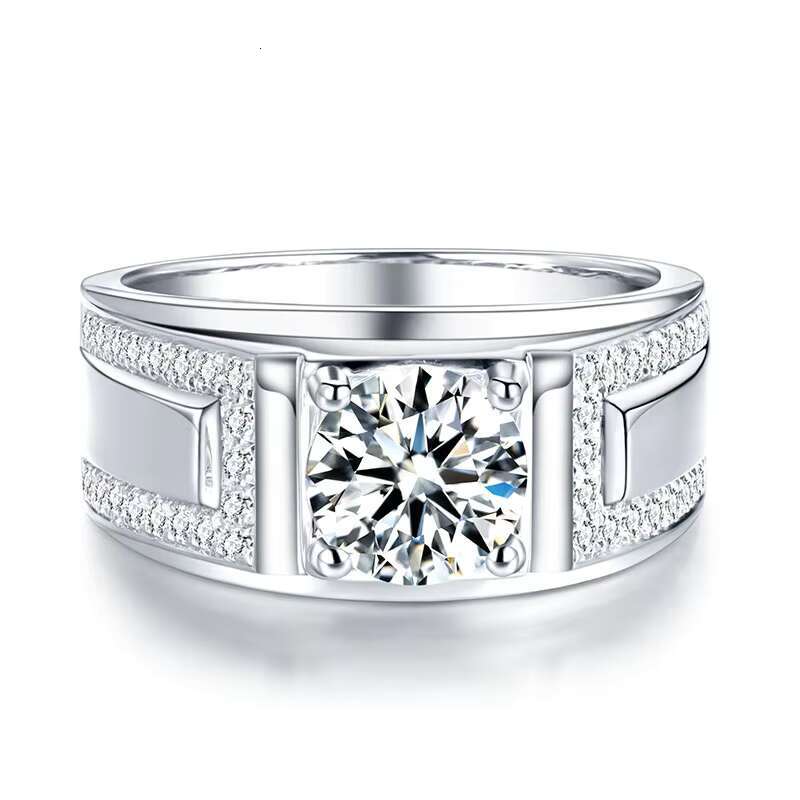 Sterling Jewelry Wedding Band Custom Fashion Eternity Fine Hip Hop Real Silver 925 for Men Diamond Moissanite Engagement Ring