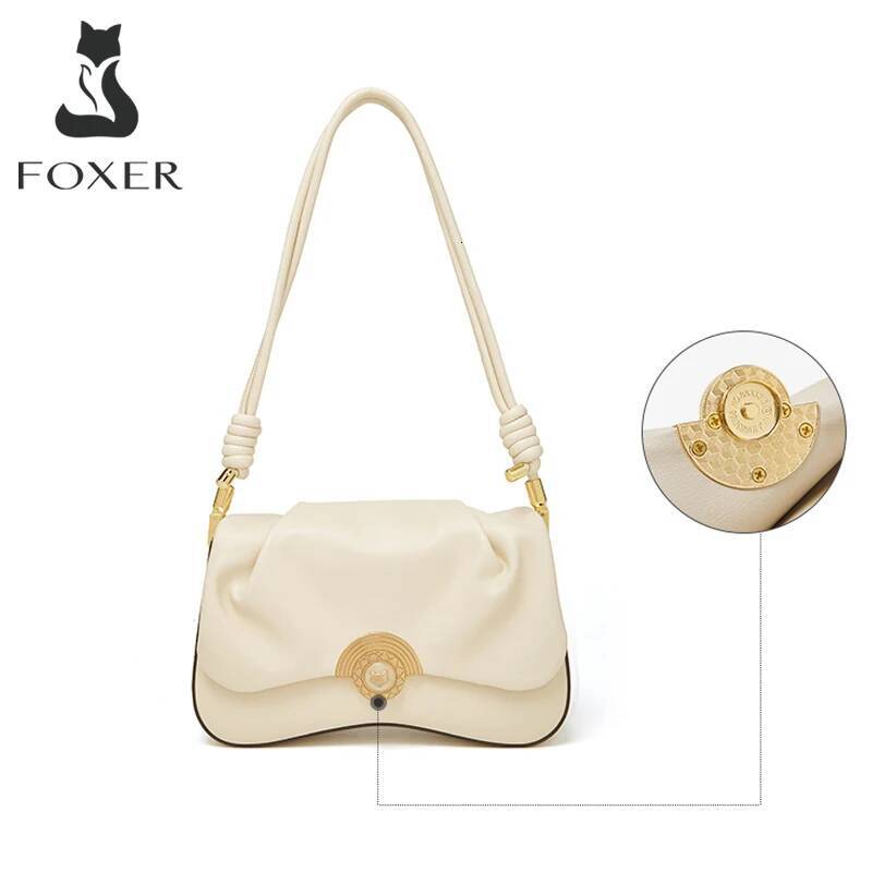 FOXER Split Leather Women Shoulder Underarm Bag,Fashion Female Crossbody Bag Purse,Festival Gift For Girlfriend,Wife