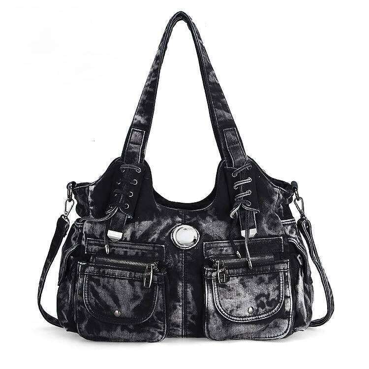 Large Capacity Handbag Casual Hobo Denim Women NEW hot Shoulder Jeans Multiple Pockets Tote Bag