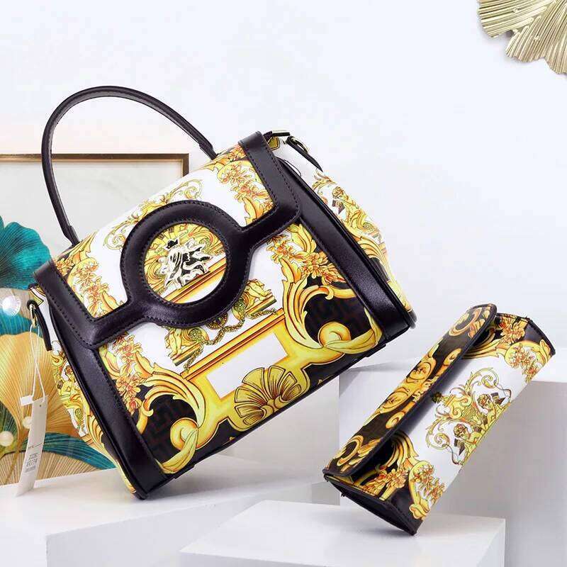 VM FASHION KISS Printed Handbag Wallet Set Design Women Messenger Bags Leather Handbags Money Purse Hand Bag Woman