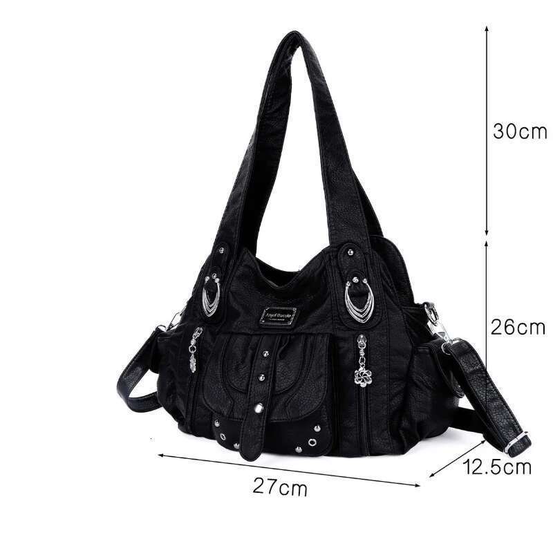 Women Fashion Vintage Handbags Ladies PU Leather Y2k Bags Female Satchel Big-Capacity Shoulder Purse Bag Bolsa Feminina