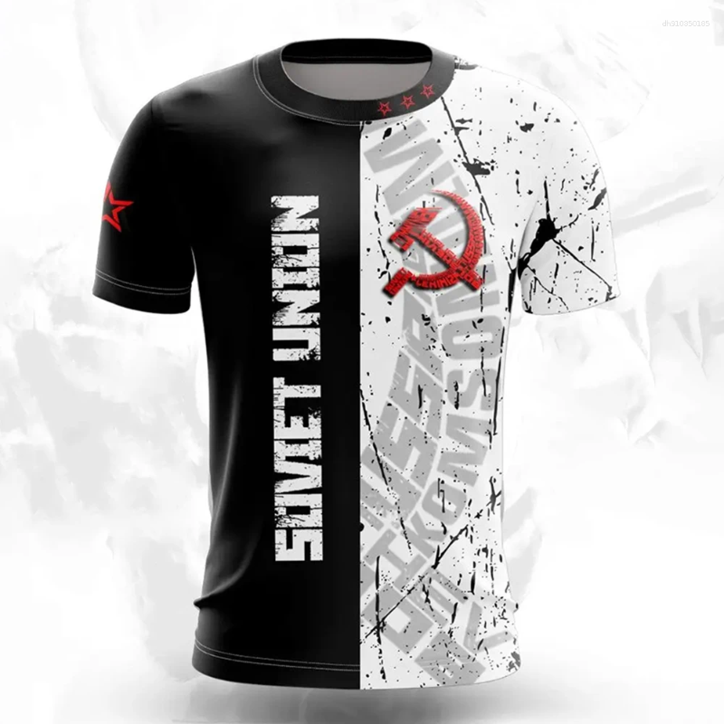 Mens T Shirts Russia T-shirts Casual Loose Russian Printed T-Shirt Short Sleeved Tee Oversize Clothing Top Streetwear