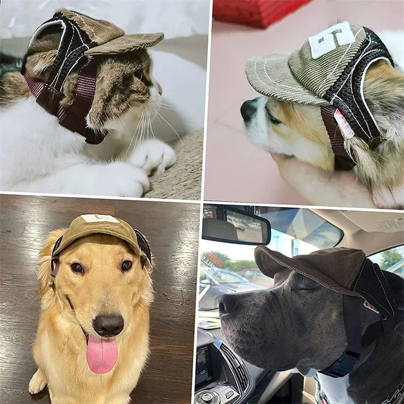 Dog Hat Baseball Cap Outdoor Sports with Ear Holes Adjustable Pet for Small and Medium Dogs Large Dogs 250609