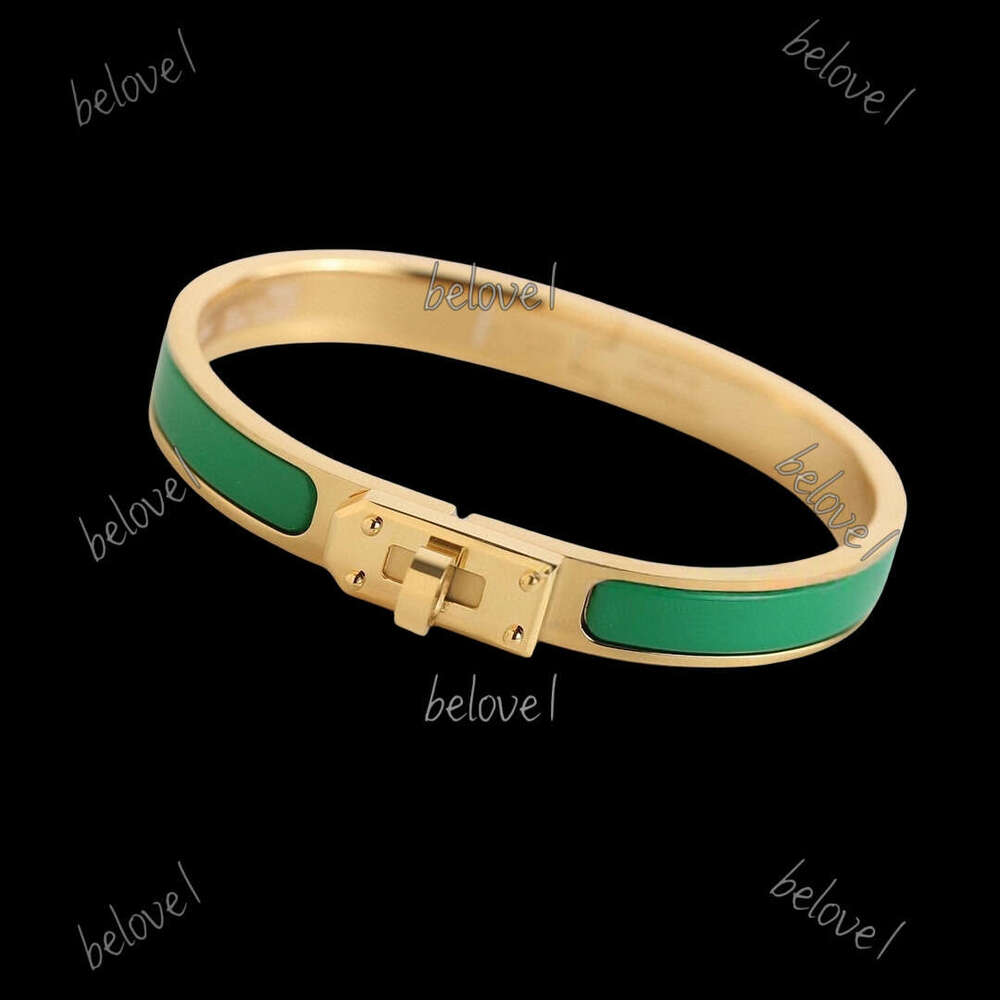 Designer Bracelets Classic H letter High Quality 8mm Round Ring Clasp Enamel Titanium Steel Kelly Bracelet Luxury Fashion New Woman Gold Rose Gold Bracelet 00 84