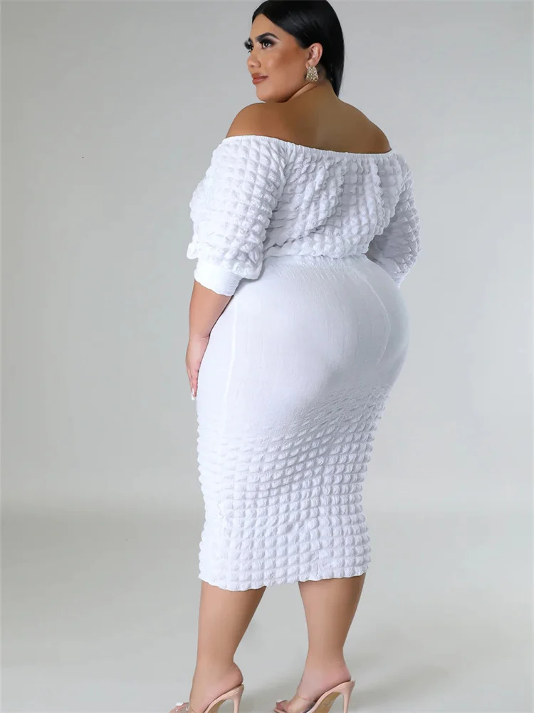 Wmstar Plus Size Dress Sets Clothing Two Piece Set Crop Office Top Skirts Summer In Outfits Wholesale Drop 250530