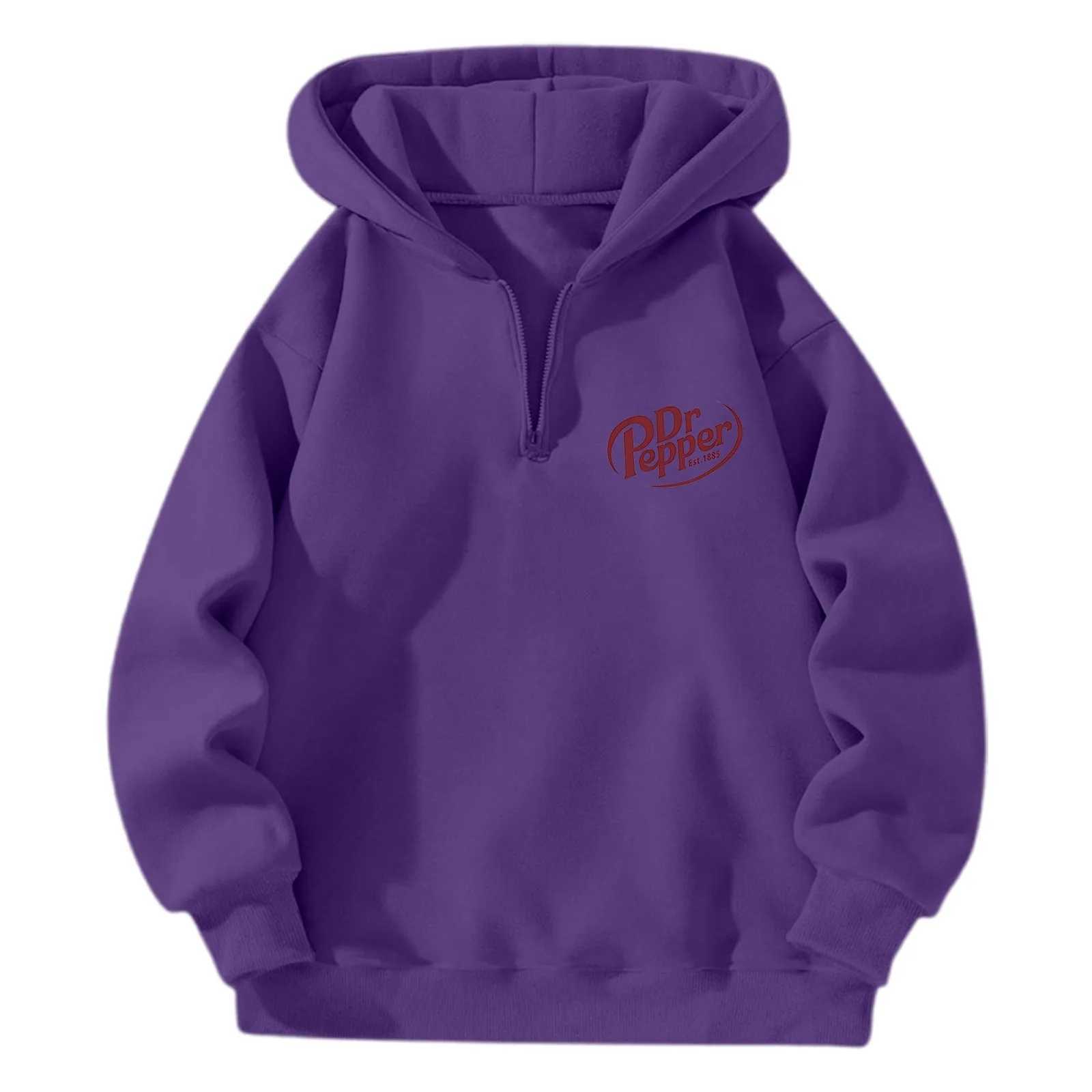 I Would DropkiCK A For A Dr. Pepper Hoodies Street Women Sweatshirts Casual Unisex Pullover Half Zip Up Hooded Sweatshirt Z250609