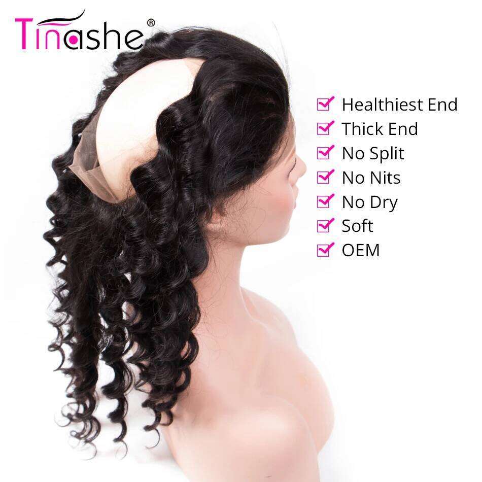 Tinashe 360 Lace Frontal 2 3 Remy Peruvian Hair Loose Deep Wave Bundles With Closure