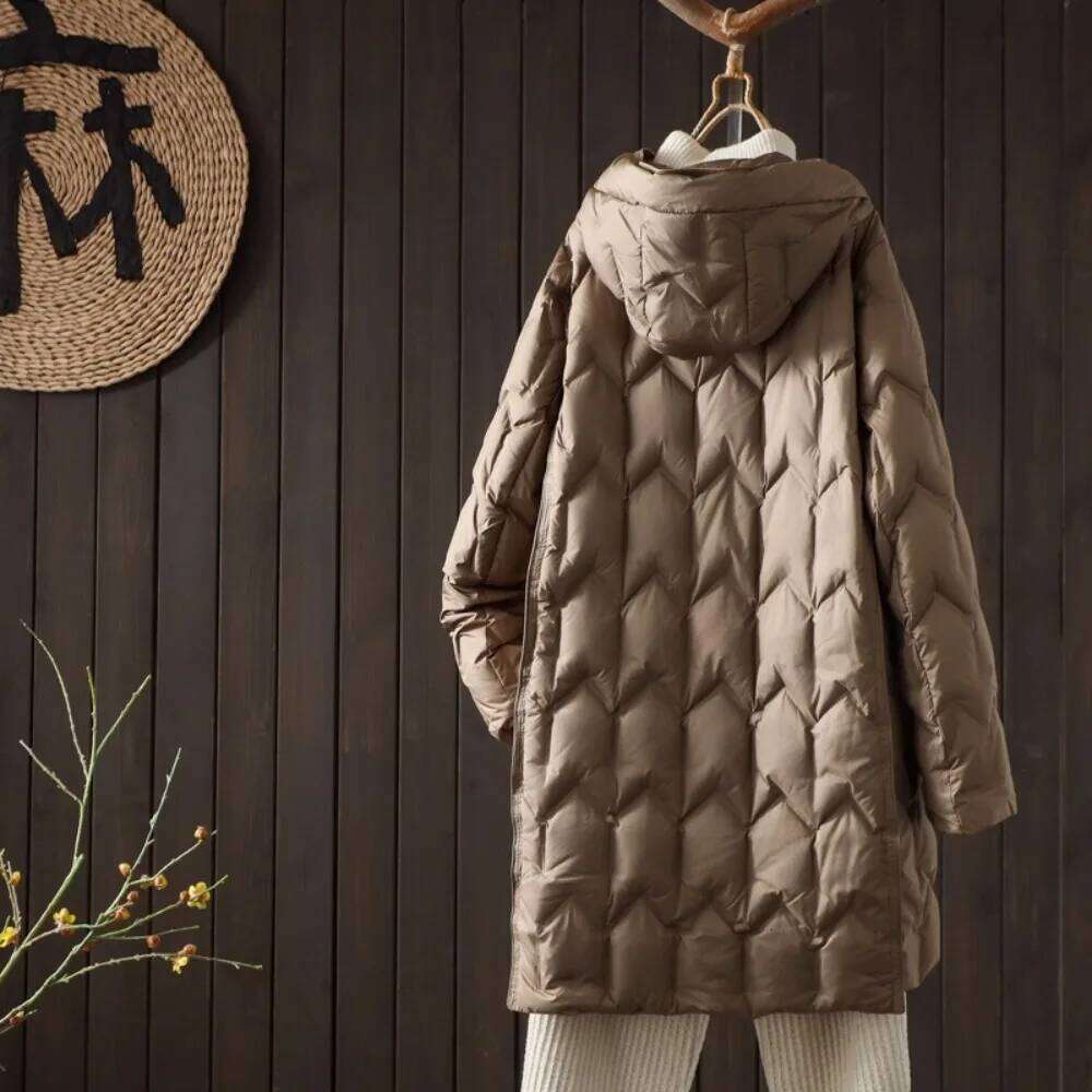 OFTBUY 2025 New Autumn Winter Clothing Women Fashion Hooded White Duck Down Coat Female Lightweight Warm Puffer Jacket Lady