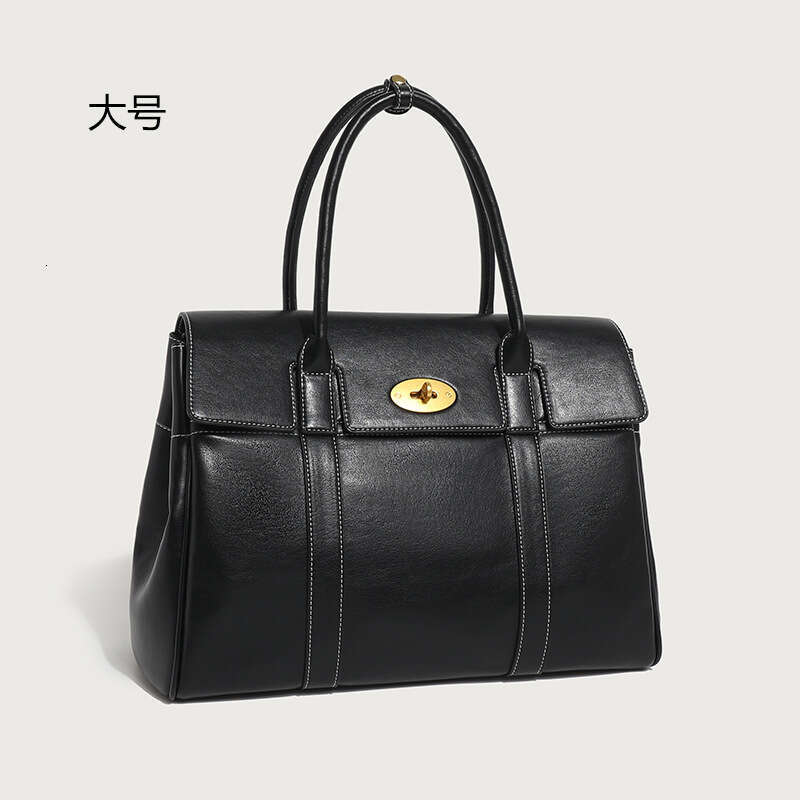 Vegetable Tanned Leather Handbag 2024 New Commuter Tote Women's Simple Briefcase Large Capacity Shoulder Bag