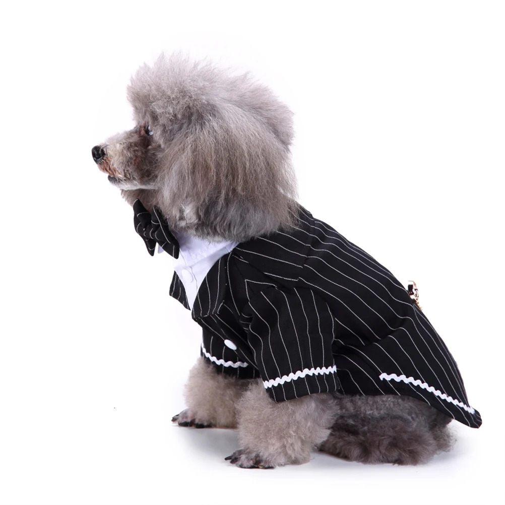 Pet Dog Tuxedo Fashionable Clothes Apparel Dress Puppy Formal Clothing Costume Suit 250609
