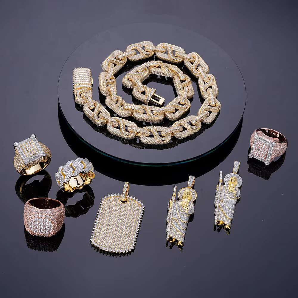 Igi Certificate Iced Out Rose Gold 925 Silver Vvs Moissanite Diamond Ring Silver Hip Hop Style for Men Moissanite Ring