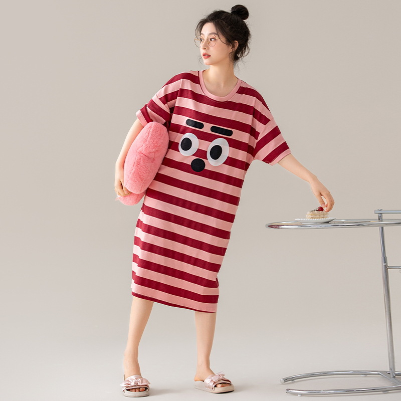 B918-Pure cotton nightdress for women summer new summer pajamas short sleeve thin section sweet style girl dress