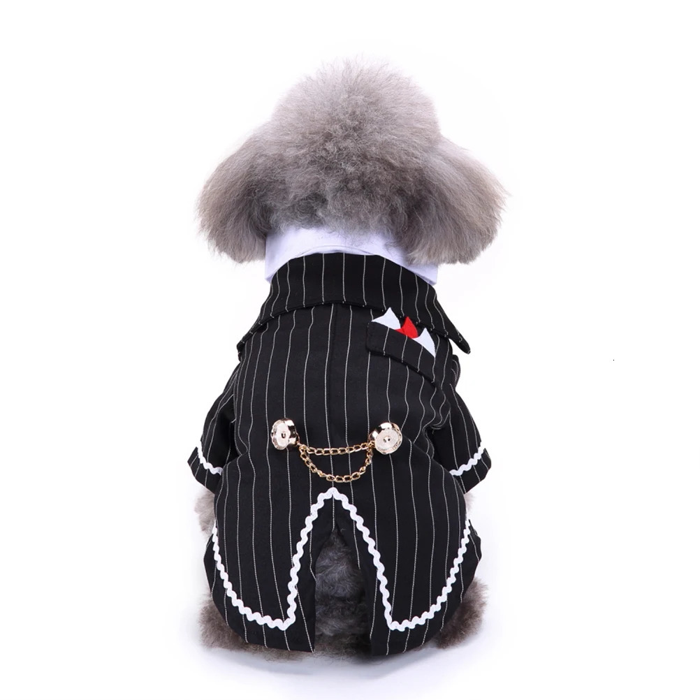 Pet Dog Tuxedo Bow Tie Party Outfit Costume Suits for Dogs Puppy Accessories Formal Dress Apparel Clothing 250609
