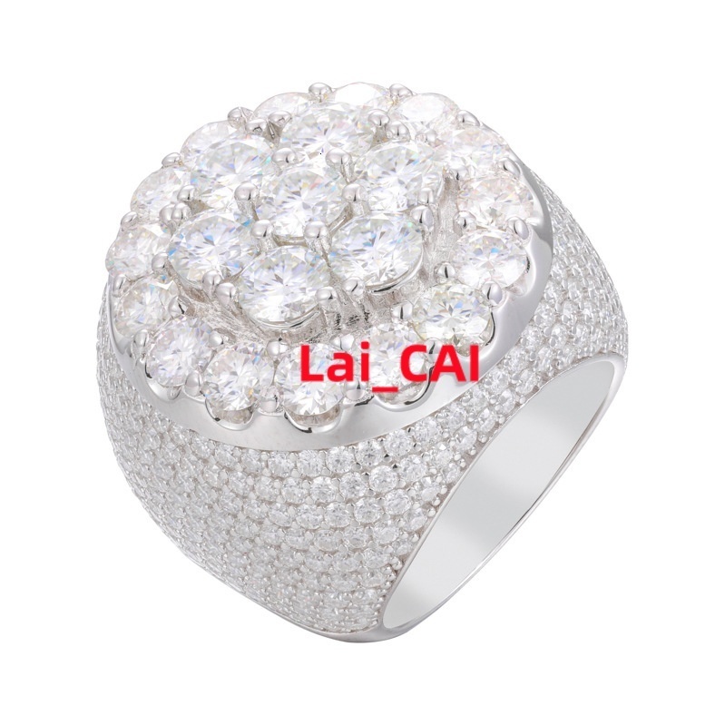High Quality S925 Sterling Silver Ring MEN Fashion Jewelry WOMEN VVS D Color Moissanite Rings Hip Hop Iced Out Wedding Rings