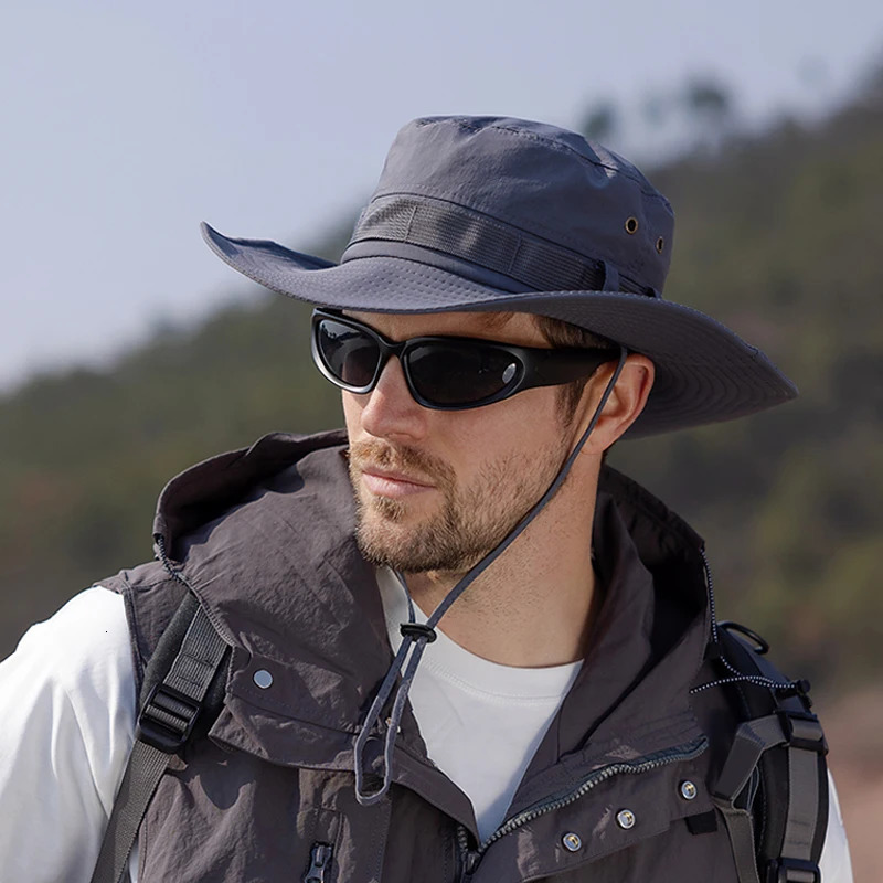 Xinbaoguan 100% Polyester 9232 Spring/Summer Breathable Big Eaves Sunshade and Sunscreen Fisherman Hat 250606