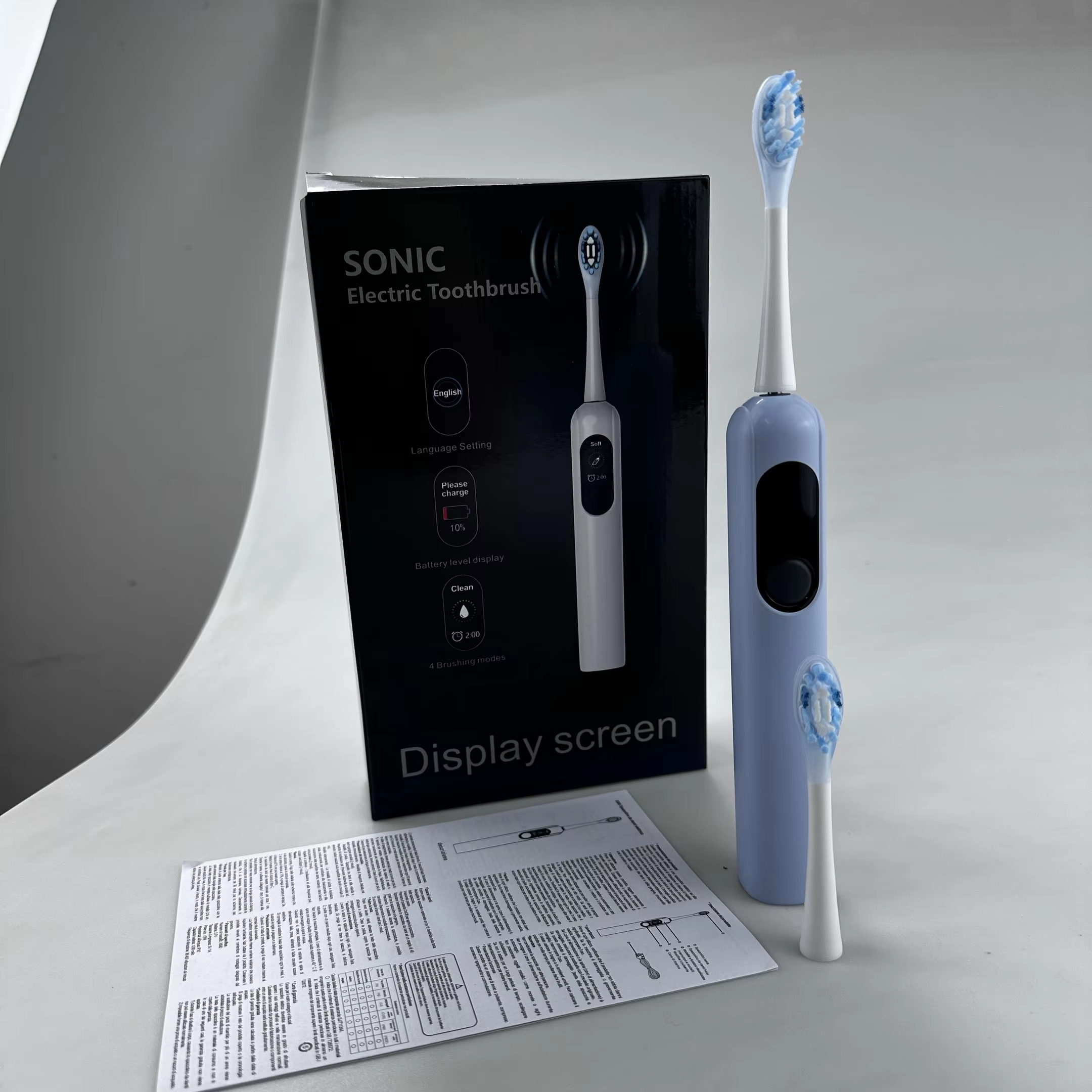 Smart LED Screen Electric Toothbrush Waterproof Rechargeable Oral Care Ultrasonic Toothbrush