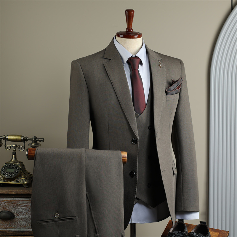 H739Men's slim three-piece suit professional business trend suit wedding dress best man