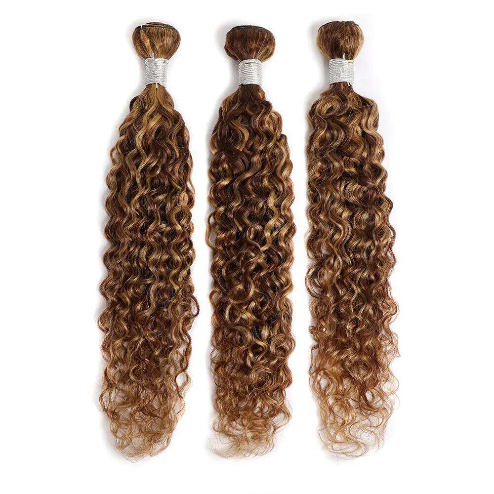 P4/27 Hoeny Blonde Highlight Water Wave Brazlian Weave Ombre Wet and Wavy Human Hair Bundles 100g/pc