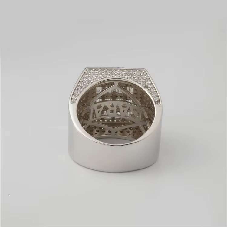 LUCK Hiphop Custom Vvs Iced Out Baguette Moissanite Pass Diamond Test 925 Silver Hip Hop Ring Fine Jewelry Men Hip Hop Style