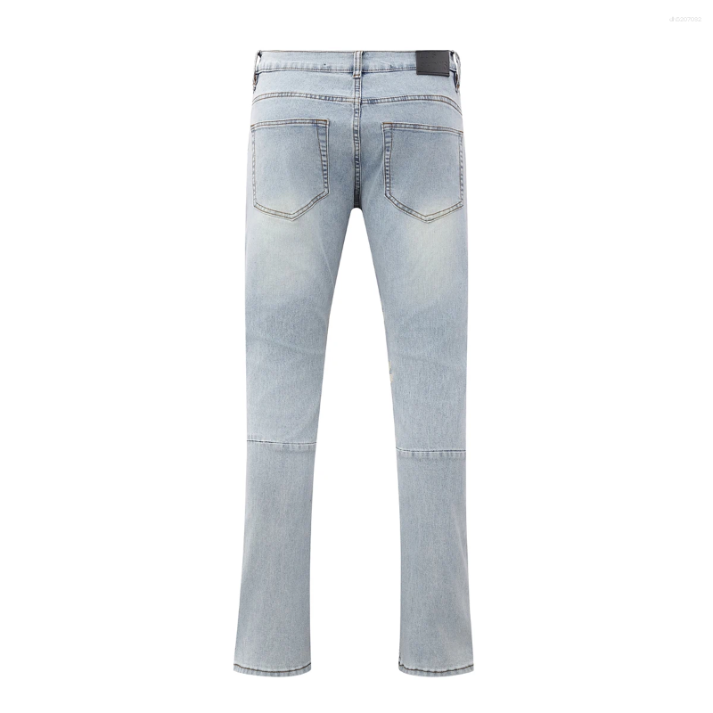 Men's Jeans Streetwear Inner Side Floral Embroidery Black Blue LOSTSHDWS Jeans for Men Straight Loose Pockets Denim Pants Oversized Ropa Hombre