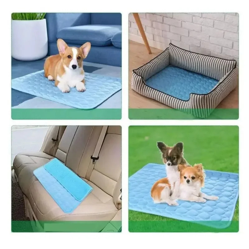 Dog Cooling Pad Ice Silk Fabric Self Gel Breathable Washable Summer Pet Mat for Dogs Cats Sofa Kennel Bed Comfortable 250609