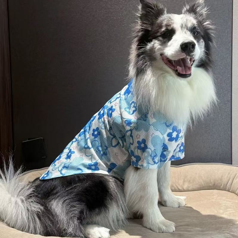 T00421 Border Collie summer thin mesh clothes for medium and large dogs breathable air conditioning anti-cold clothes Labrador clothes