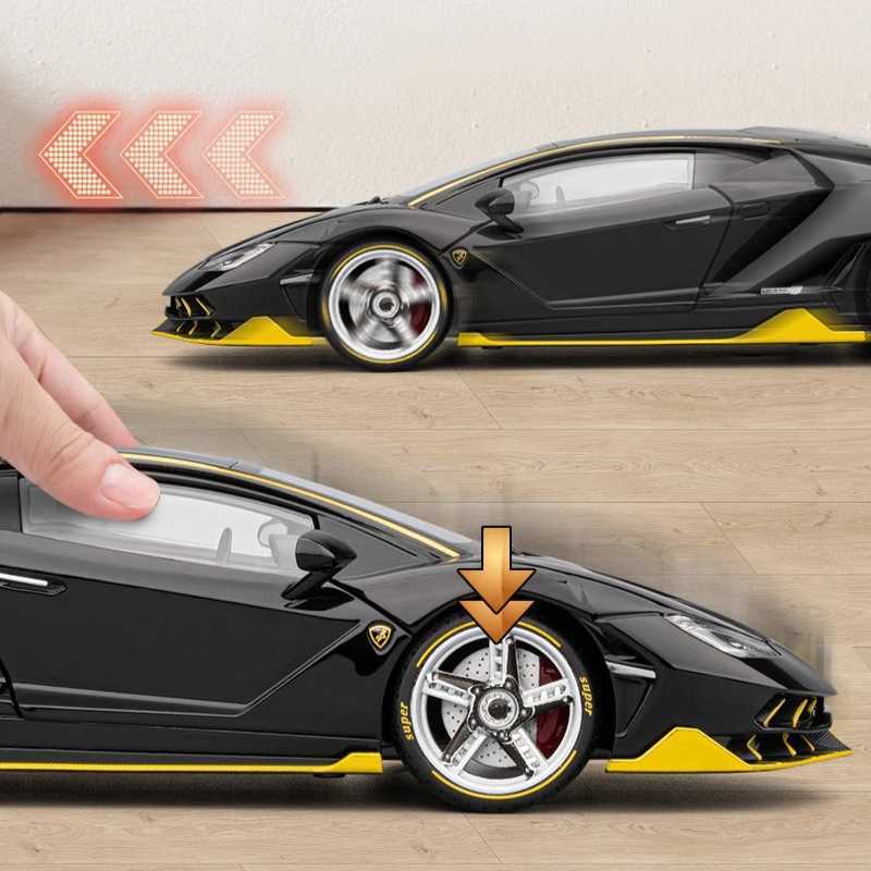 1 18 Lambor LP770-4 Supercar Alloy Model Diecasts Toy Vehicles Metal Toy Car Model Sound and Light Collection Kids Toy W250609