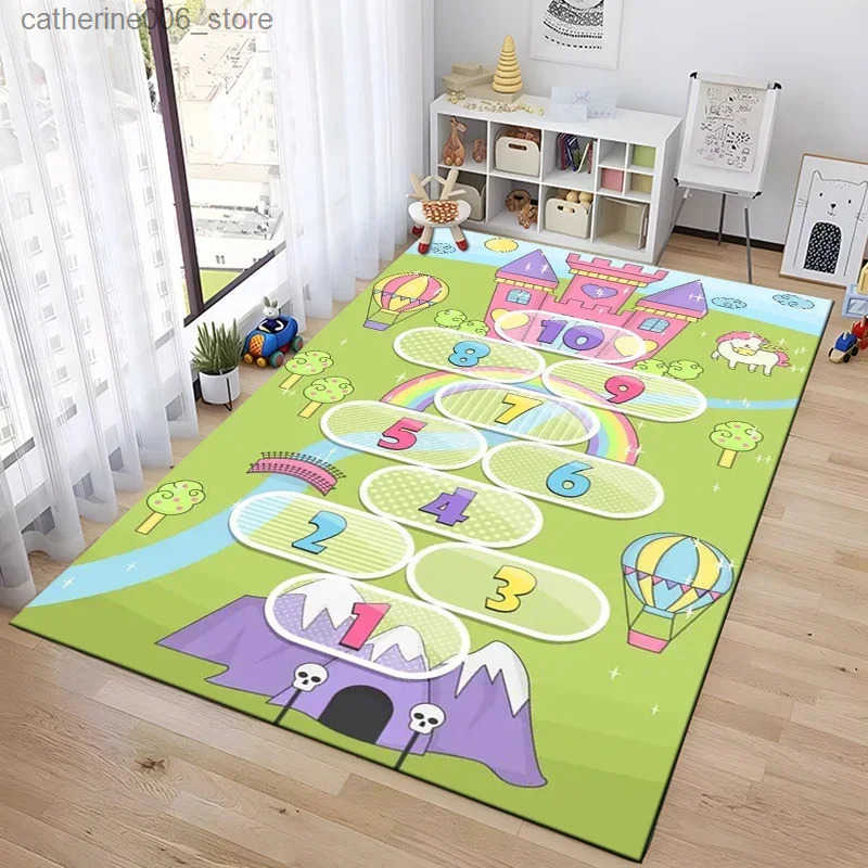 15 Sizes Hopscotch Indoor Cartoon Parent-child Game Decor Carpet Bedroom Bedside Childrens Number Game Room Decor Floor Mat y2506092GND